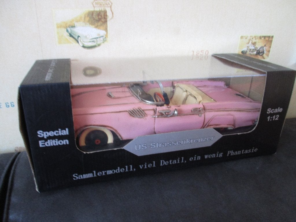 Mooie, grote, metalen ROZE CADILLAC - Schaal: 1:12., Ophalen of Verzenden, Nieuw