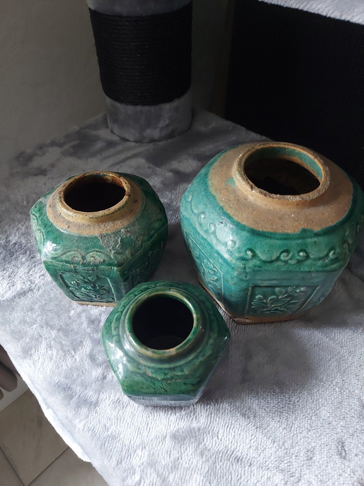 Set van 3 antieke Chinese gemberpotten, Ophalen of Verzenden