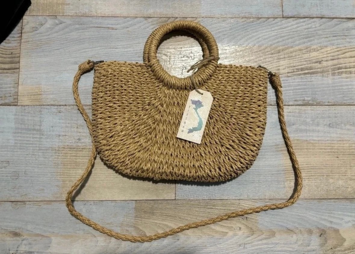 Rieten tas, Ophalen of Verzenden, Nieuw, Beige, Overige typen