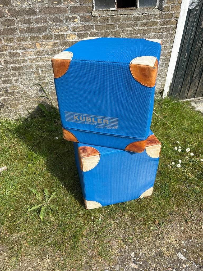 Kübler blokken 40x40x40 cm met leren hoekbescherming (6 st.), Sport en Fitness, Ophalen, Gebruikt