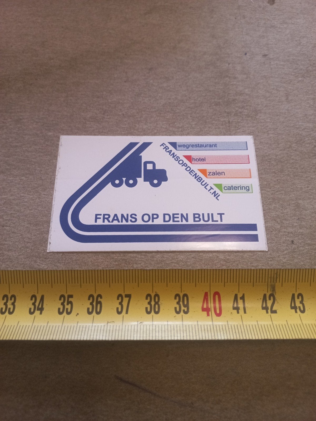 Vintage Frans op den Bult sticker/, Verzamelen, Ophalen of Verzenden, Gebruikt