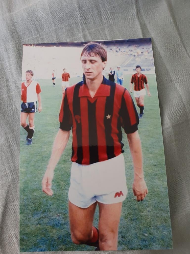 Johan Cruijff als gastspeler AC Milan, Verzenden, Zo goed als nieuw, Ajax, Poster, Plaatje of Sticker