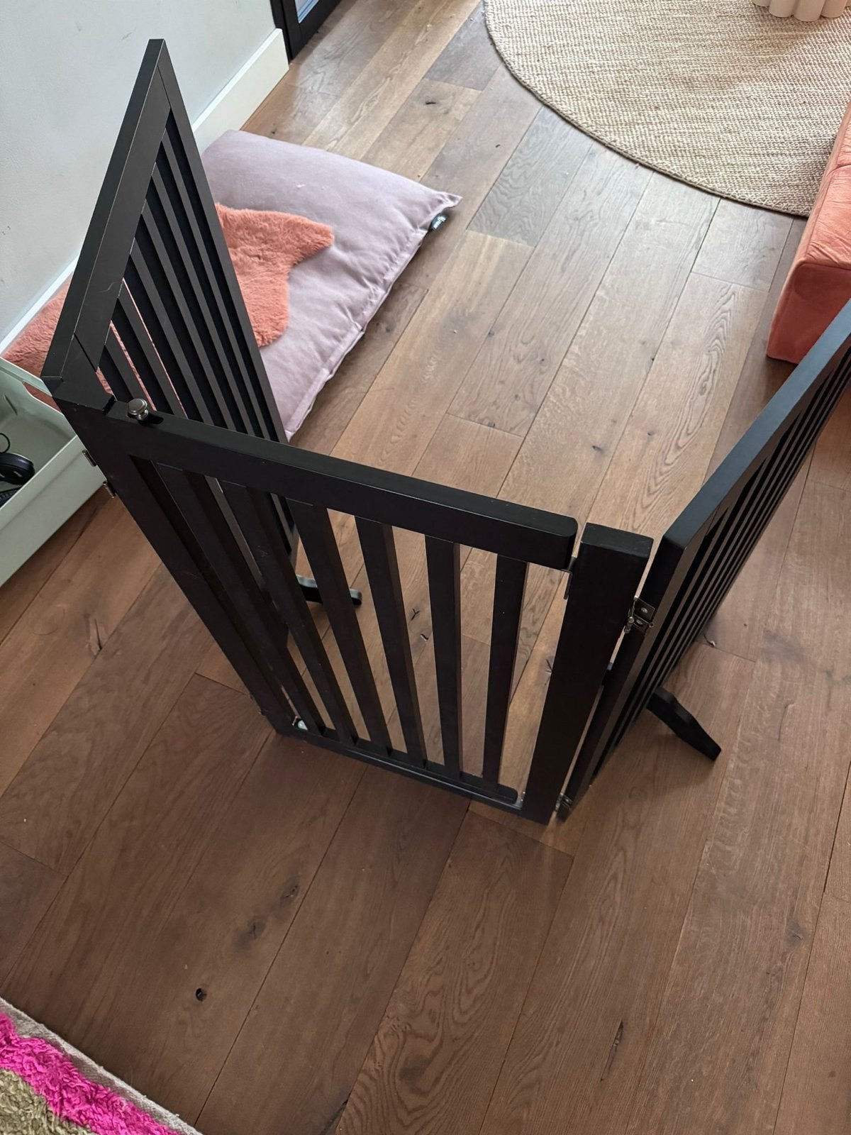 Zwart houten hekje voor trap, openhaard of huisdieren, Ophalen of Verzenden, Gebruikt, Hout, Overige typen