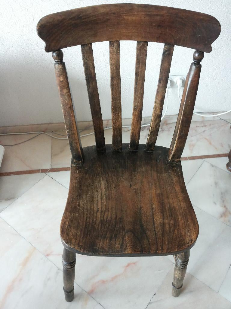 antieke ovale Engelse eiken eethoek met 6 stoelen., Ophalen