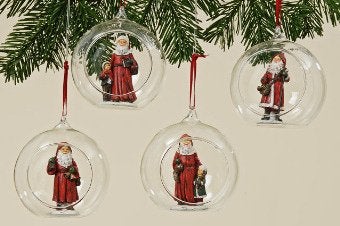 Kerstboomhanger, Kerstbal, Kerstman, Glasbol, Kerst, rood, Ophalen of Verzenden, Nieuw