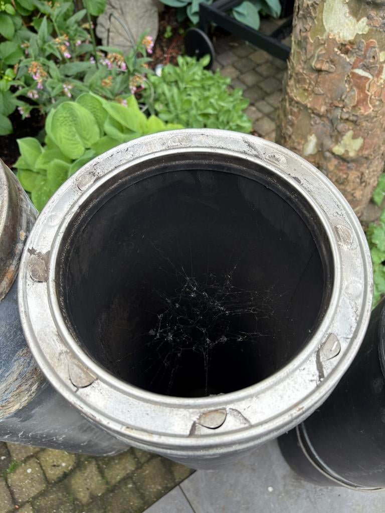 Kachelpijp dubbelwandig, Doe-het-zelf en Verbouw, Ophalen, Gebruikt, 2 tot 4 meter, 20 tot 40 mm