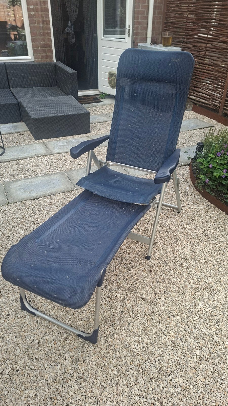 Crespo Tuinstoel - Verstelbare Rugleuning, Tuin en Terras, Tuinstoelen, Ophalen, Gebruikt, Textileen, Inklapbaar