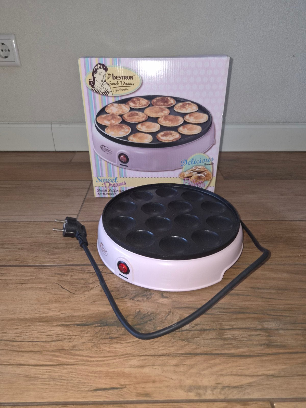 Bestron Poffertjespan APFM700SDP - 800W - Roze, Ophalen of Verzenden