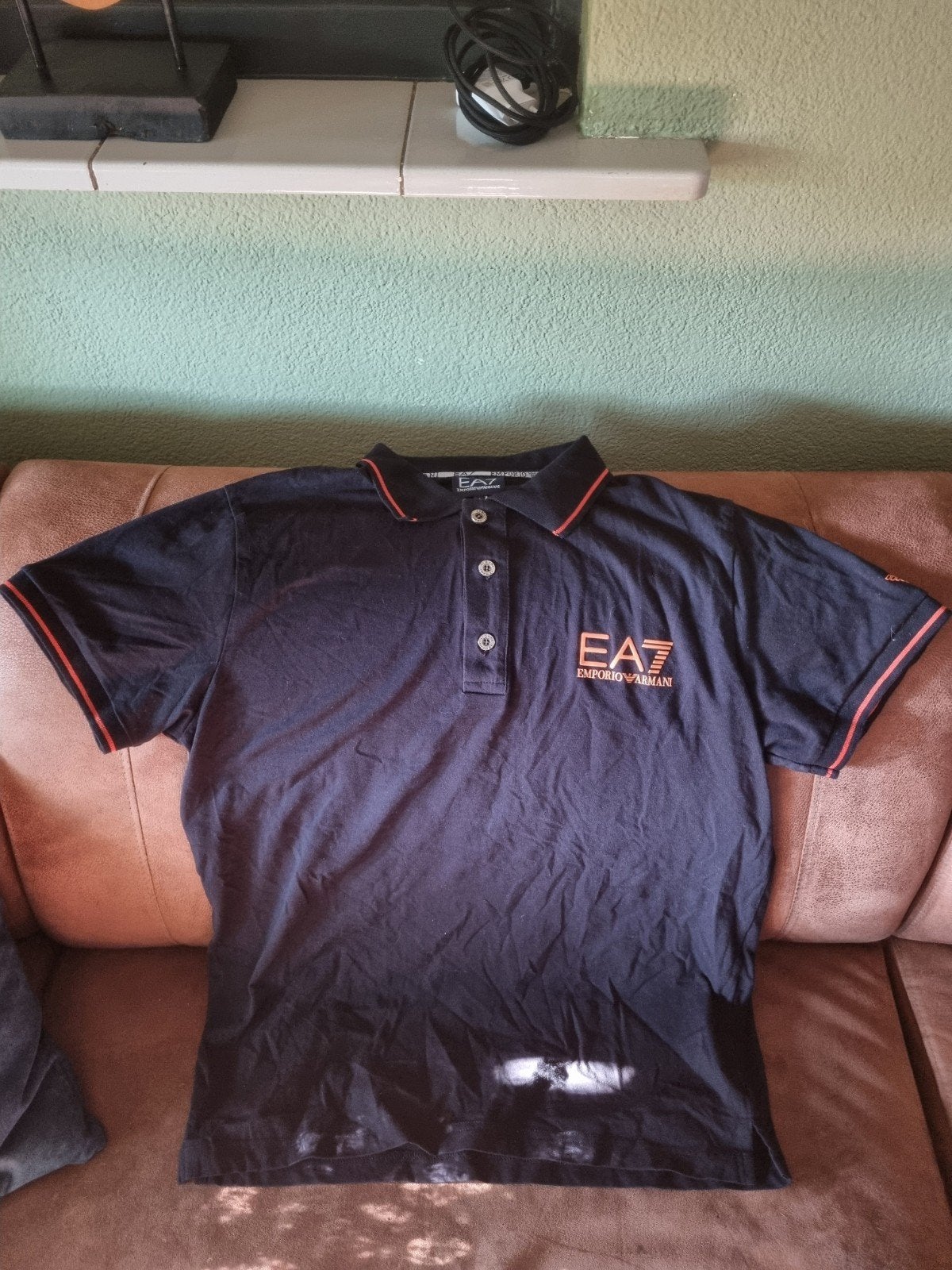 EA7 Emporio Armani Polo Shirt Maat L Zwart, Zwart, Ophalen of Verzenden, Gedragen, EA7 Emporio Armani