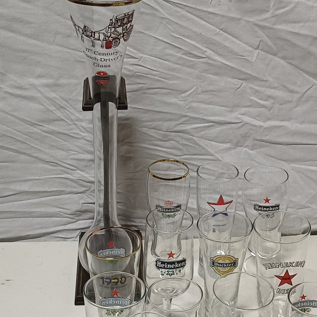 205Bierglazen o.a Heineken-Amstel-3 Hoefijzer- enz., Verzamelen, Ophalen, Zo goed als nieuw, Glas of Glazen, Heineken