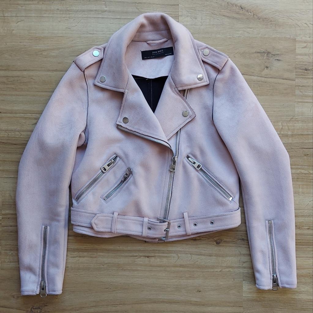 Zara women's jacket maat S, pink - roze suede-look, Zara, Ophalen of Verzenden, Zo goed als nieuw, Roze