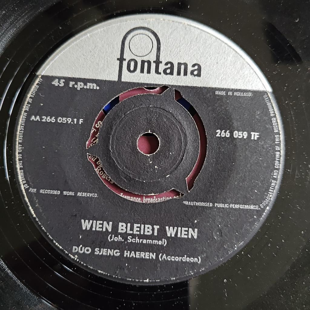 Duo Sjeng Haeren - Wien Bleibt Wien / O Sole Mio (Single), Ophalen of Verzenden, Gebruikt, Overige genres