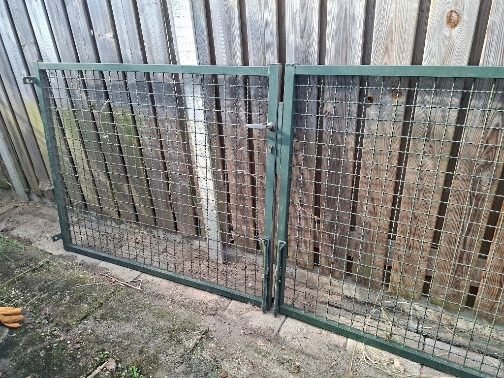 dubbele tuinpoort, Ophalen, Gebruikt, IJzer, Tuinhek