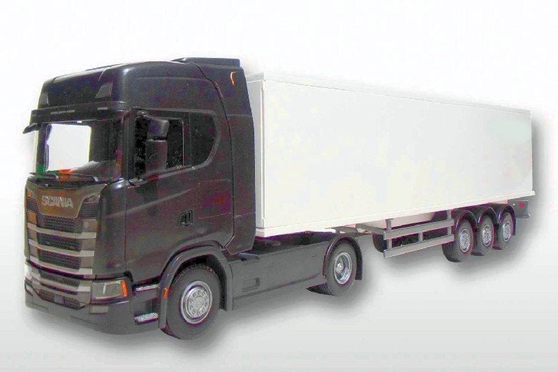 Scania S410 4x2 Zwart met Oplegger - EMEK 1:24, Overige merken, Nieuw, Ophalen of Verzenden, EMEK