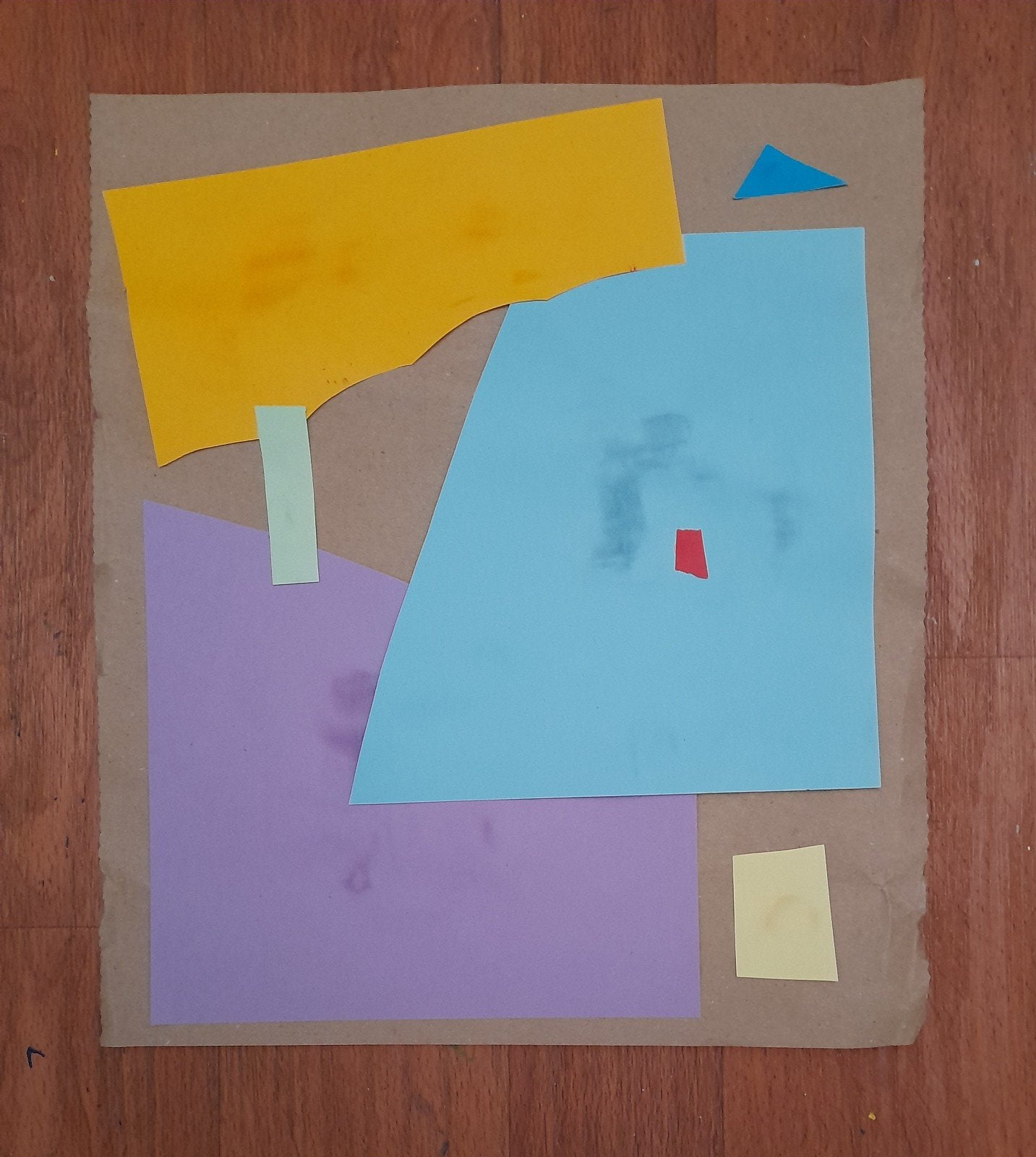 Abstracte collage met geometrische vormen, Antiek en Kunst, Ophalen of Verzenden