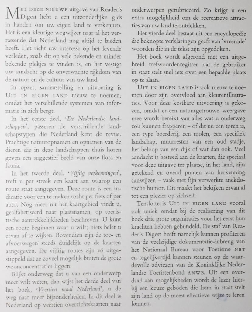Uit in eigen land - The Reader's Digest ANWB jaren 70, Verzenden, 20e eeuw of later, Zo goed als nieuw