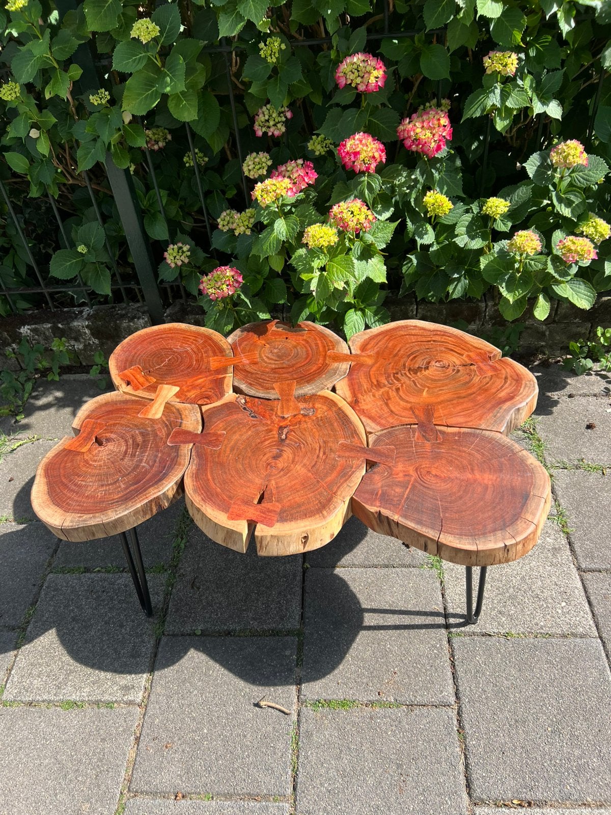 Unieke handgemaakte salontafel van massief hout – Boomstam, Ophalen, Zo goed als nieuw, Rond, 50 tot 100 cm