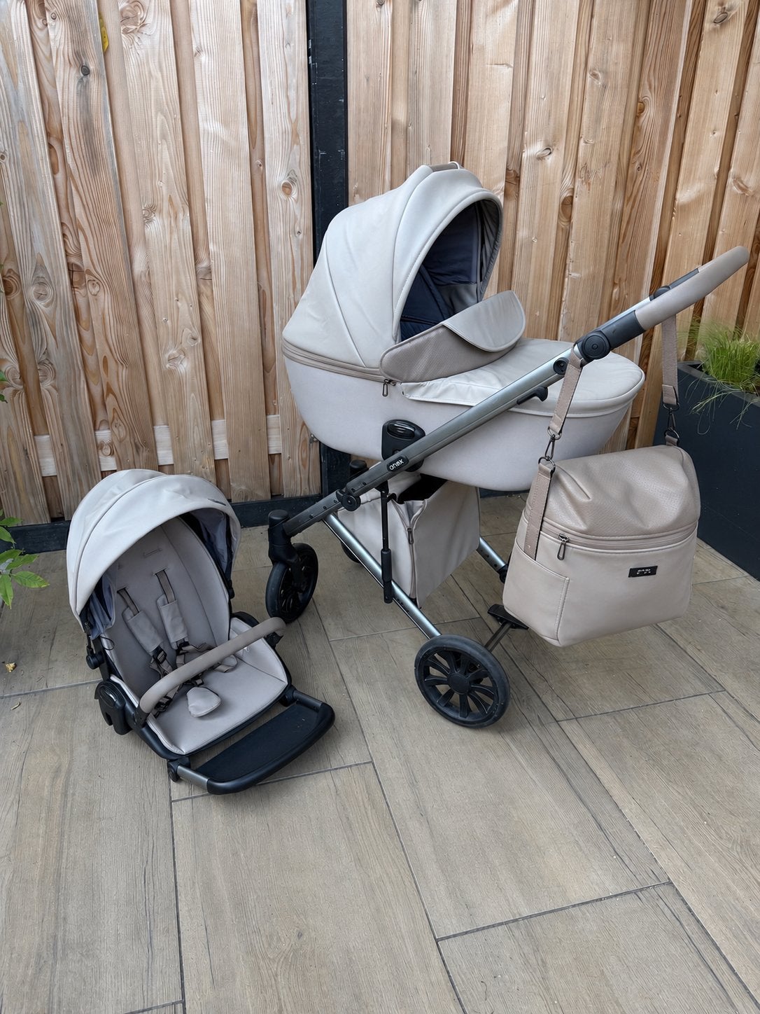 Anex type E duo kinderwagen 2 in 1 boho taupe, Zo goed als nieuw, Combiwagen, Met reiswieg, Ophalen