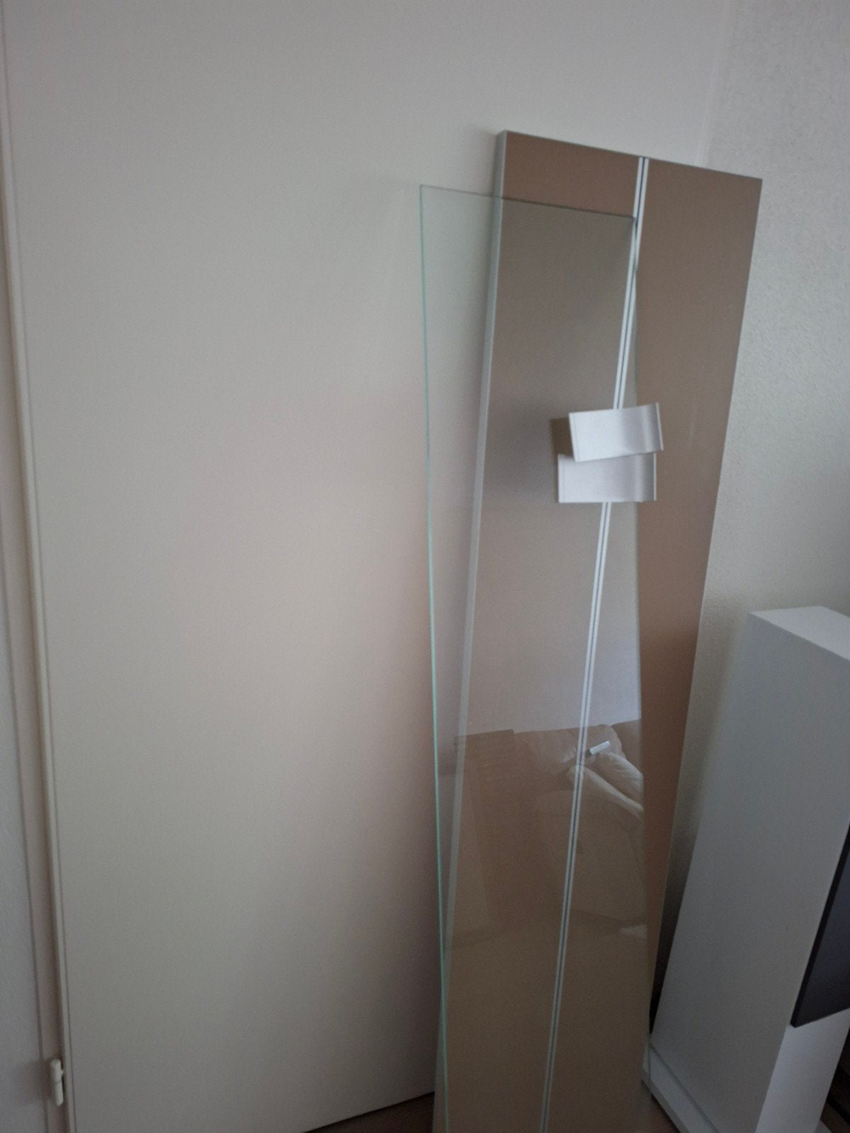 Grote glasplaat met glas en drager ideaal voor diverse toepa, Doe-het-zelf en Verbouw, 80 tot 120 cm, Zo goed als nieuw, Glasplaat