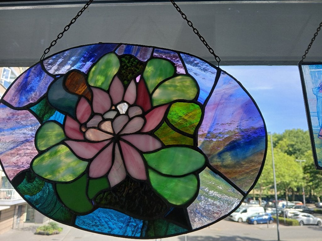 Glas in lood bloemen, Antiek en Kunst, Ophalen of Verzenden