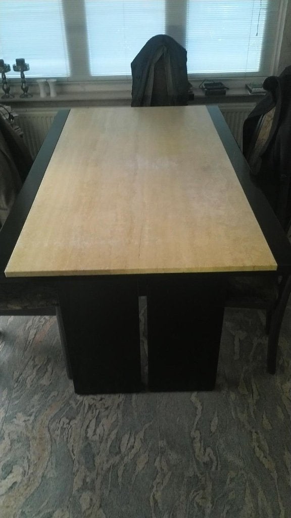 Travertin eettafel, Ophalen, Overige materialen, Gebruikt, 50 tot 100 cm