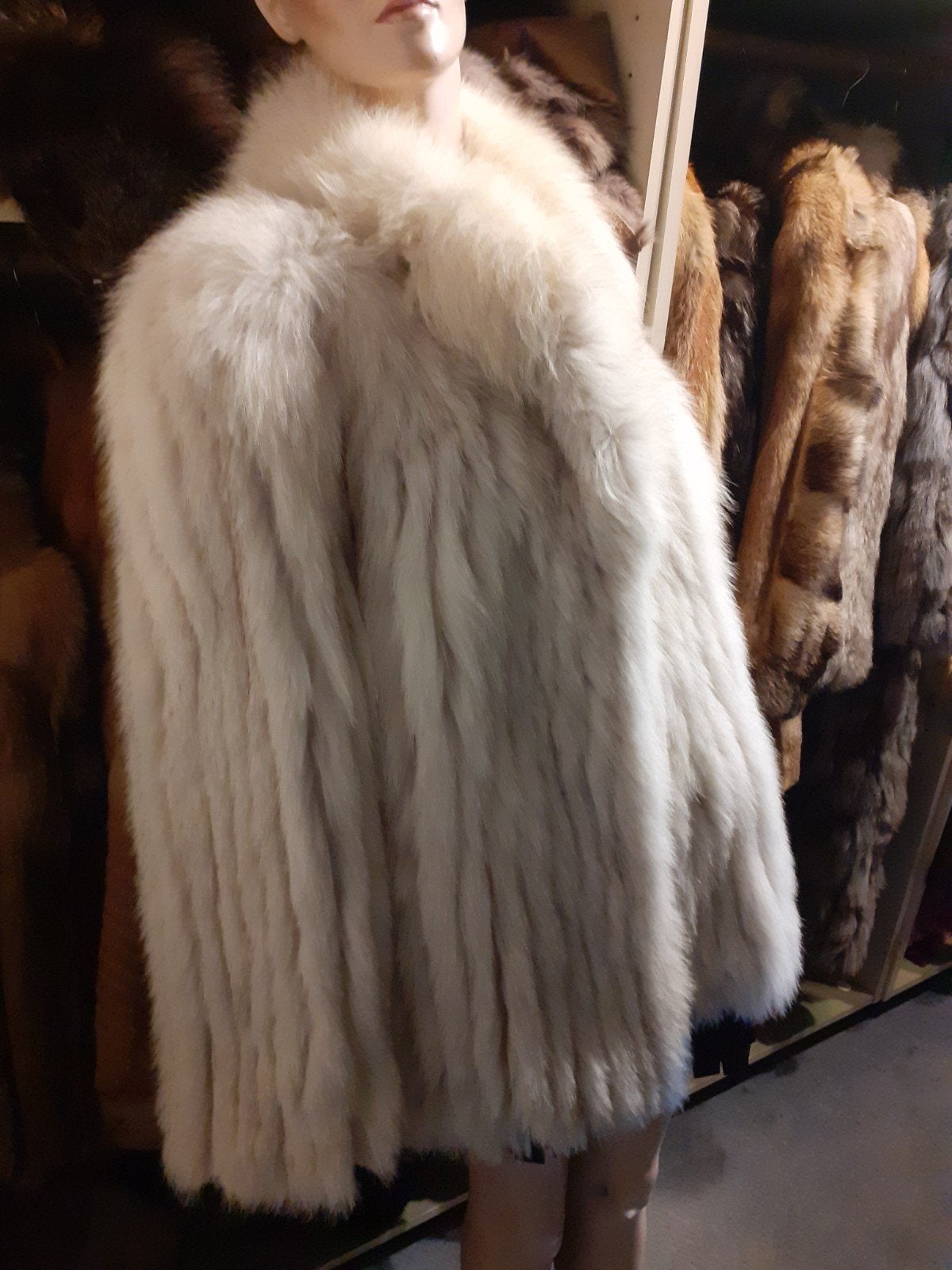 Prachtige echte witte polar fox SAGA FOX bontjas bont jas XL, Kleding | Dames, Ophalen of Verzenden, Zo goed als nieuw, Maat 46/48 (XL) of groter