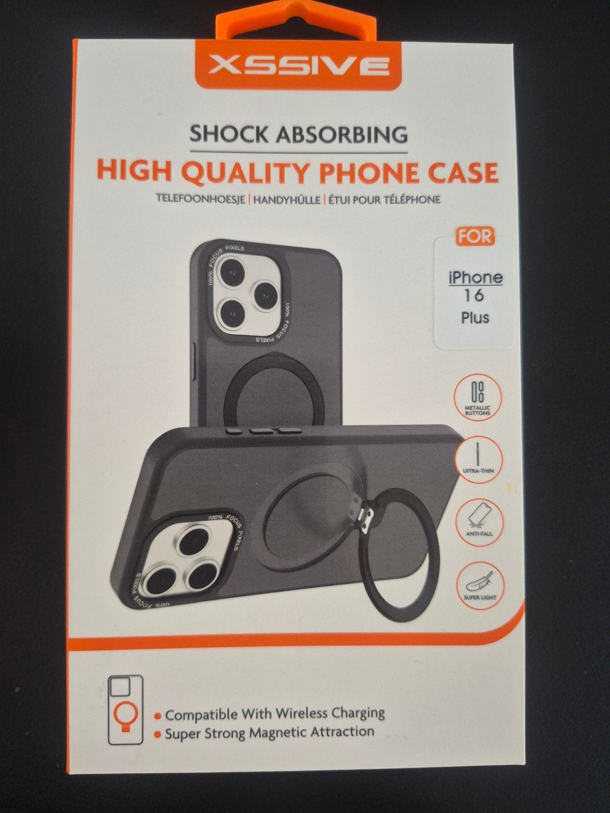 XSSIVE Schokabsorberende Hoes voor iPhone 16 Plus, IPhone 16 Plus, Zwart, Overige merken, Rondom bescherming