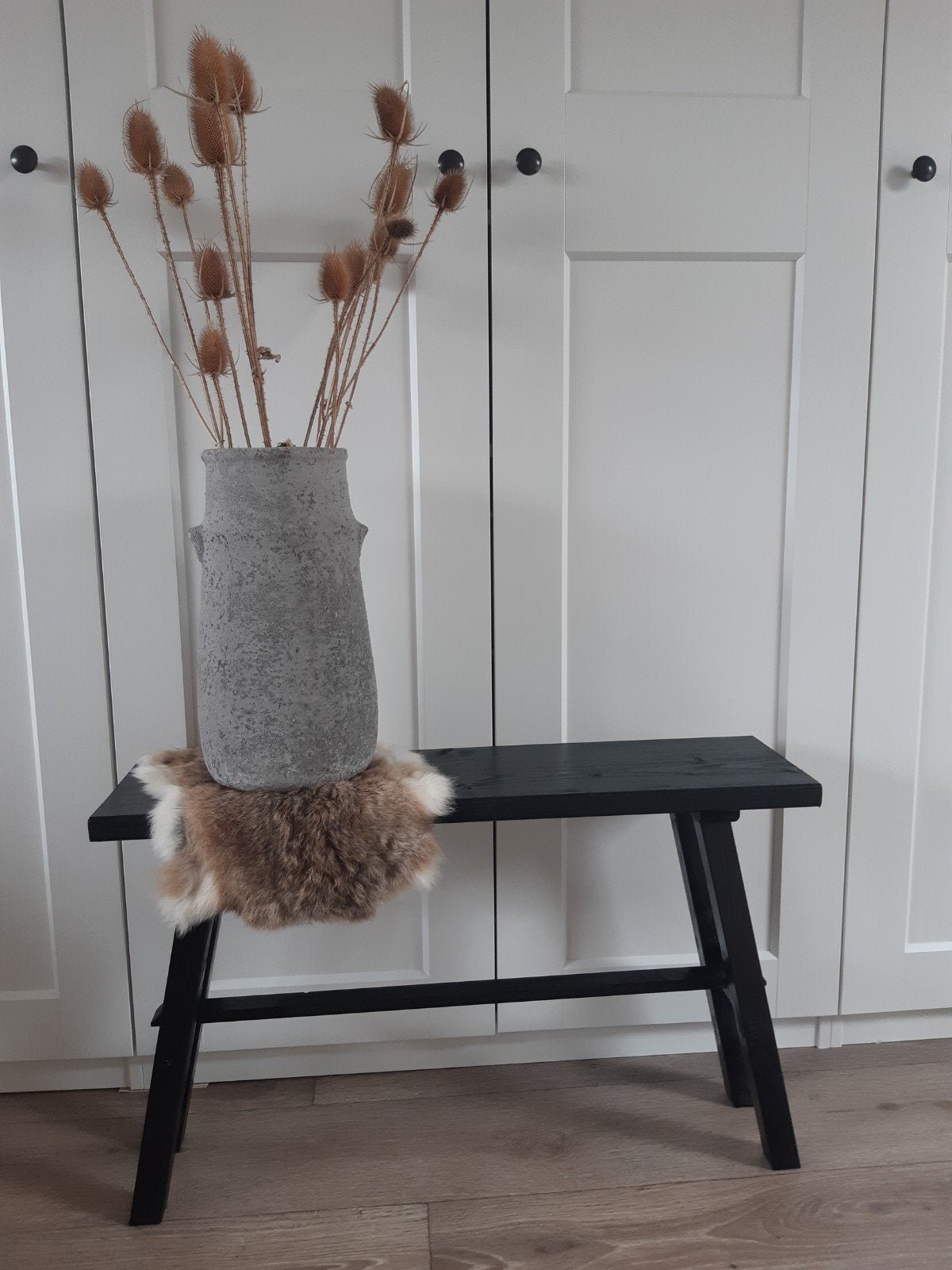 Zwart hoog bankje, Ophalen, Nieuw, Hout