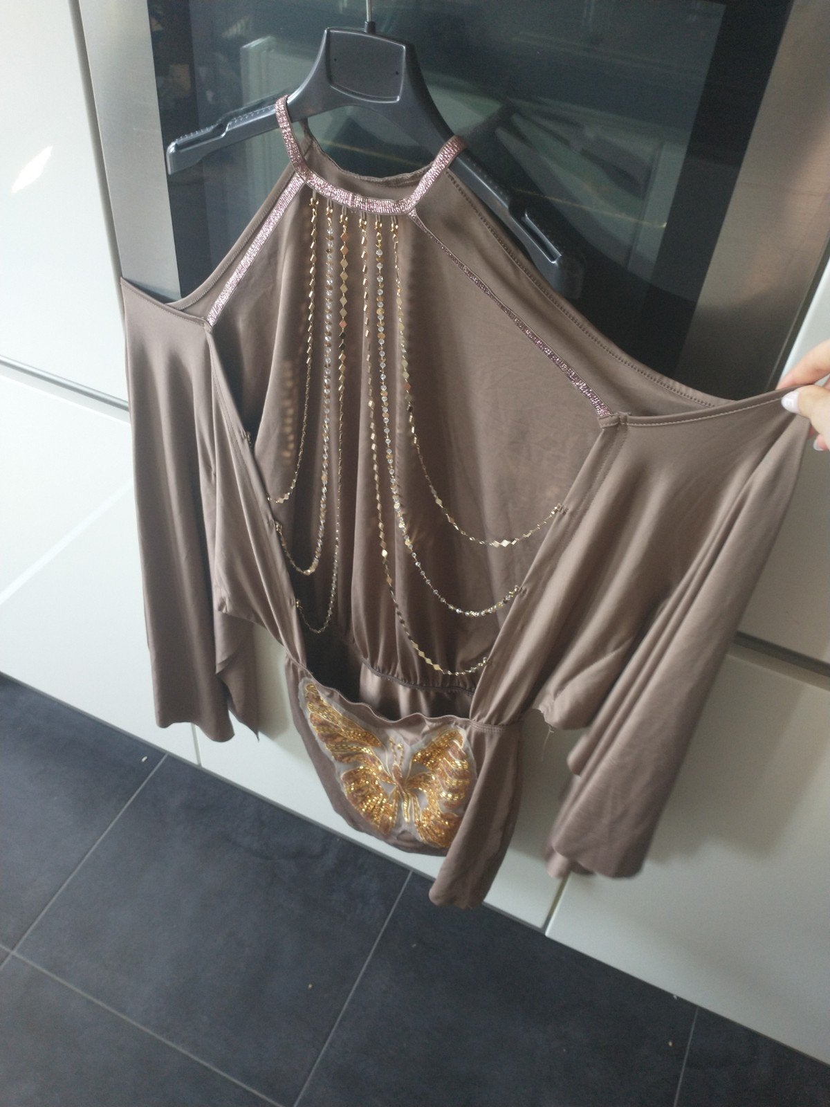 Jaded London mini jurk lookalike met kettingen, Kleding | Dames, Jurken, Jaded London lookalike, Bruin, Ophalen of Verzenden, Maat 36 (S)