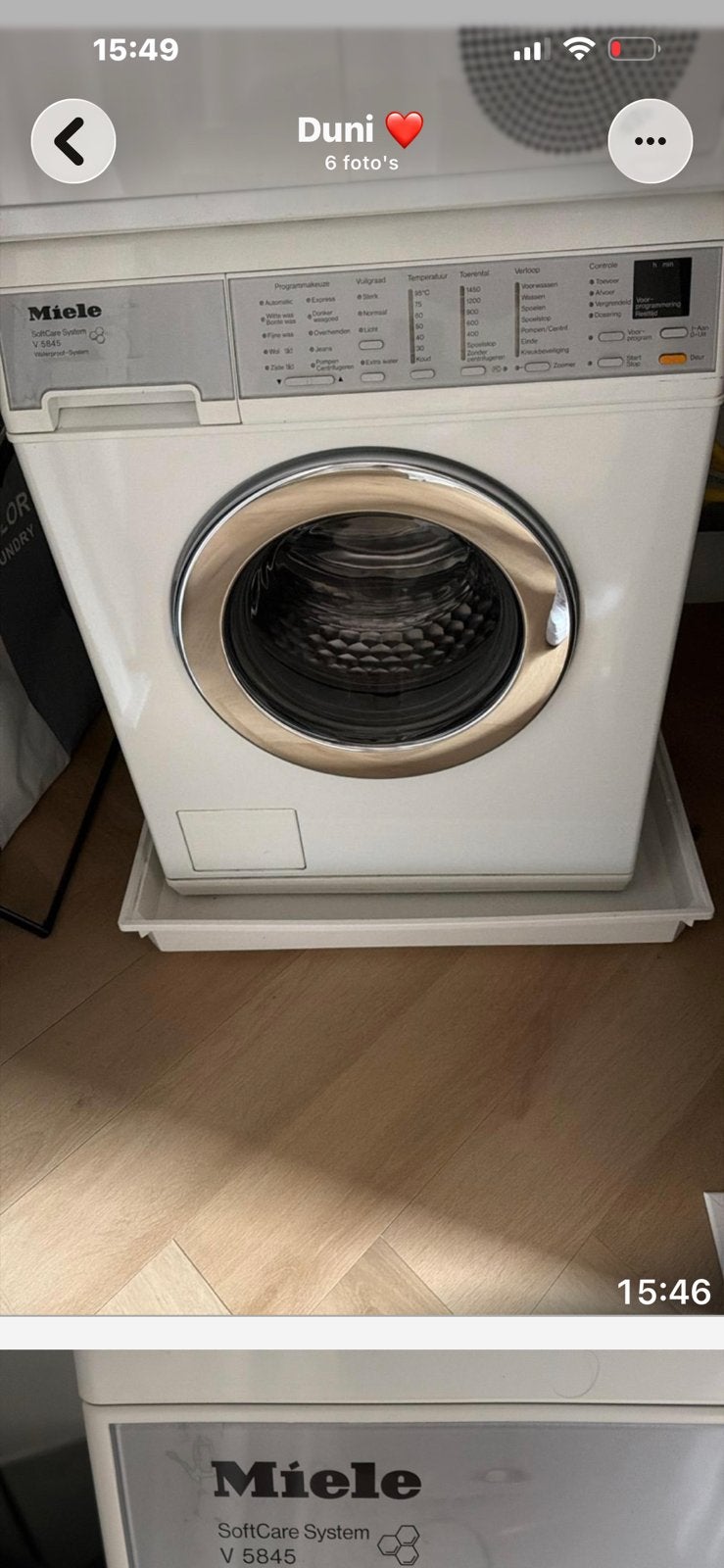 Miele wasmachine, Witgoed en Apparatuur, Wasmachines, Ophalen, Zo goed als nieuw, 1200 tot 1600 toeren, 85 tot 90 cm