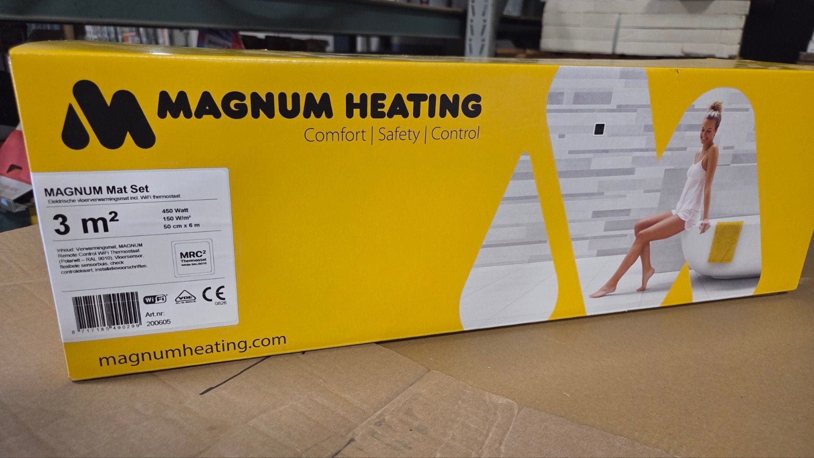 MAGNUM Vloerverwarming 3m² met WiFi Thermostaat, Ophalen, Nieuw, 200 tot 500 watt, Overige typen