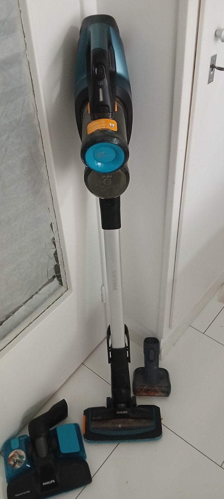 Philips SpeedPro Aqua Steelstofzuiger met dweilfunctie, Gebruikt, Philips, Ophalen of Verzenden, Draadloos