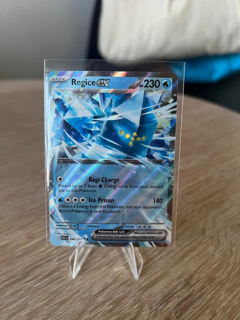 Regice ex Pokémon kaart - Full Art Holo 048/217, Ophalen of Verzenden, Zo goed als nieuw, Losse kaart, Foil