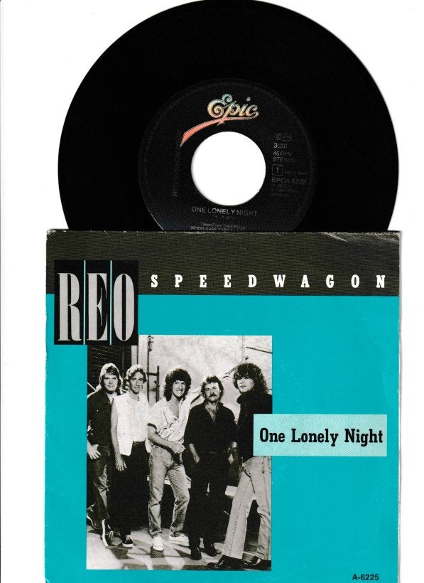 REO SPEEDWAGON - ONE LONELY NIGHT // WHEELS ARE TURNIN'[7''], 7 inch, Zo goed als nieuw, Rock en Metal, Overige typen