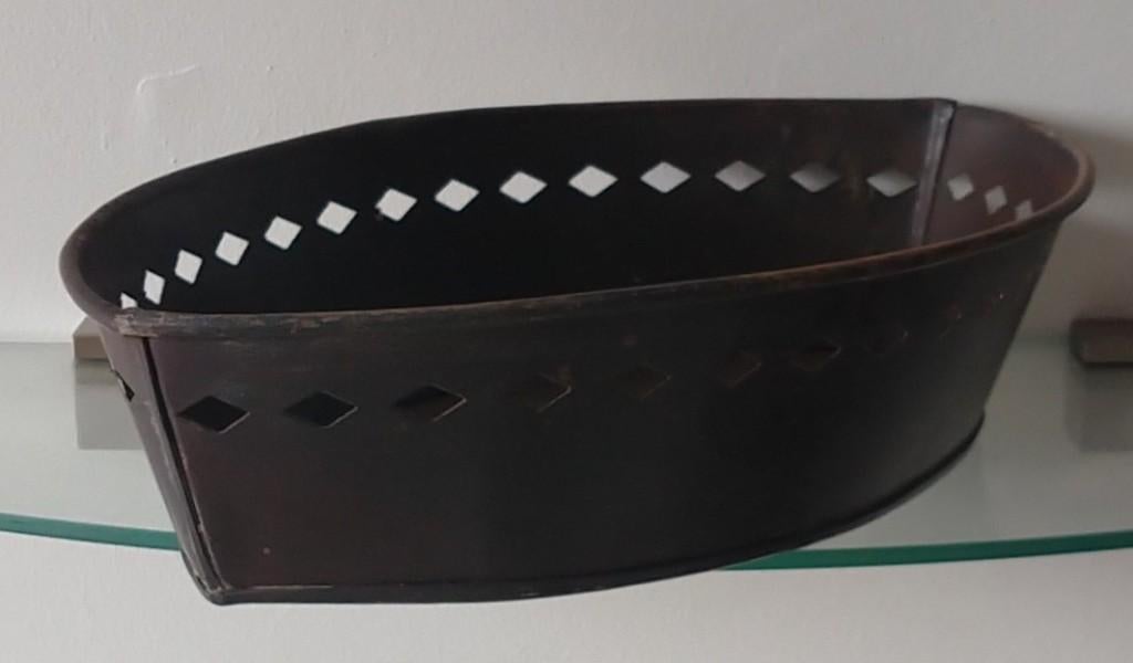 plantenbak messing, ovaal, volgnr 46, Tuin en Terras, Gebruikt, Minder dan 30 cm, Ophalen of Verzenden, Metaal