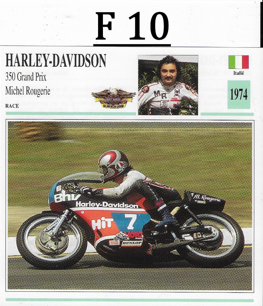 F10 motorkaart harley davidson 350 grand prix (1974, Ophalen of Verzenden, Zo goed als nieuw, Auto's