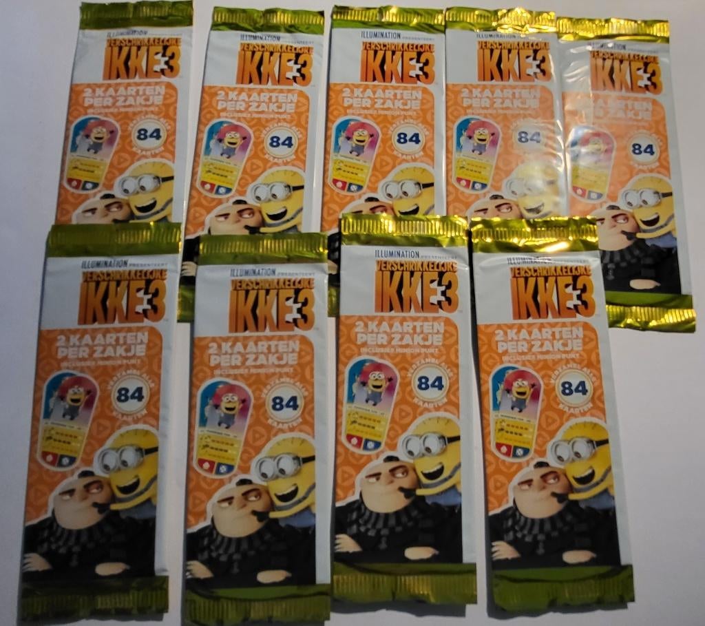 Verschrikkelijke ikke 3 (Gesloten)stickers 9 zakjes kaartjes, Verzamelen, Supermarktacties, Albert Heijn, Ophalen of Verzenden