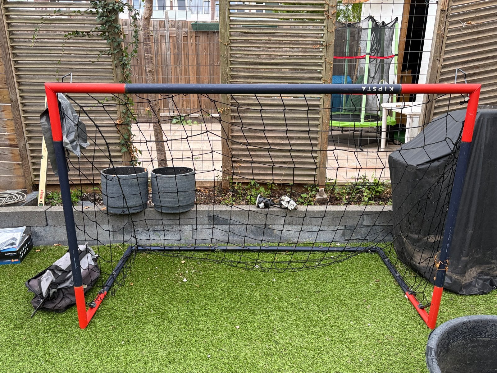 Kipsta Voetbaldoel 180x120 cm met oefennet, Ophalen, Gebruikt, Overige typen