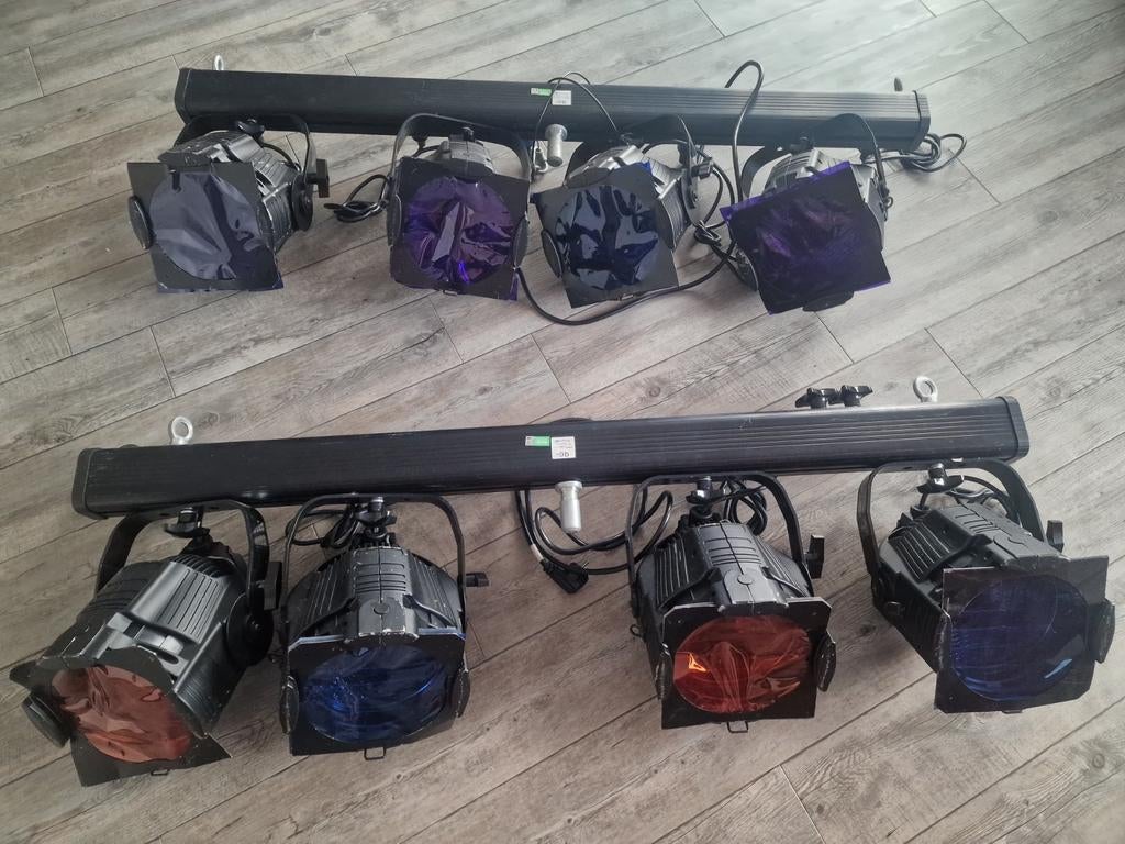 Complete DMX 4bar PAR-56 Set met Flightcases en spare bulbs, Ophalen, Gebruikt, Licht, Geluidgestuurd