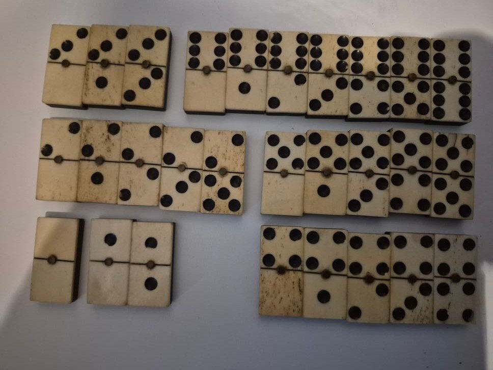 Vintage Dominostenen - Compleet Spel, Ophalen of Verzenden
