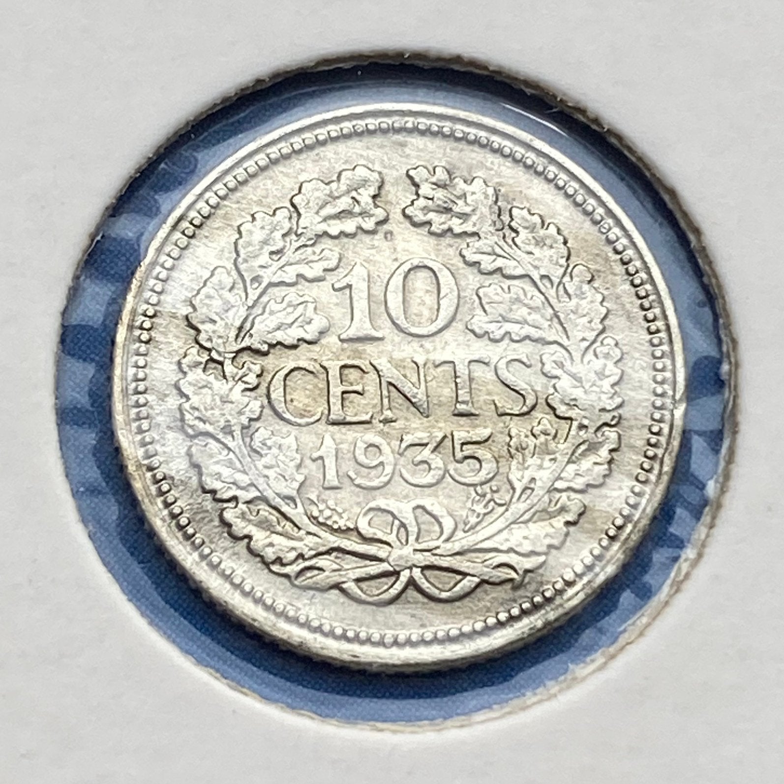 10 Cent / Dubbeltje Zilver uit 1935 van Wilhelmina Kwaliteit, Postzegels en Munten, Munten | Nederland, Verzenden, Zilver, 10 cent