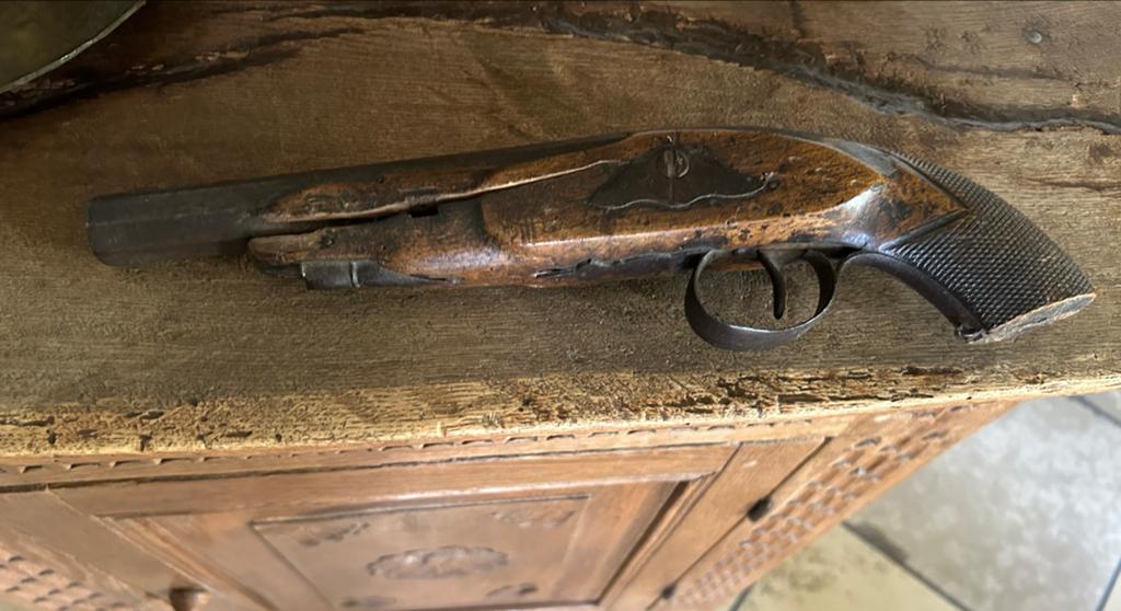 Antiek houten pistool - Decoratief verzamelobject, Ophalen, Overige soorten, Overige gebieden, Overige typen