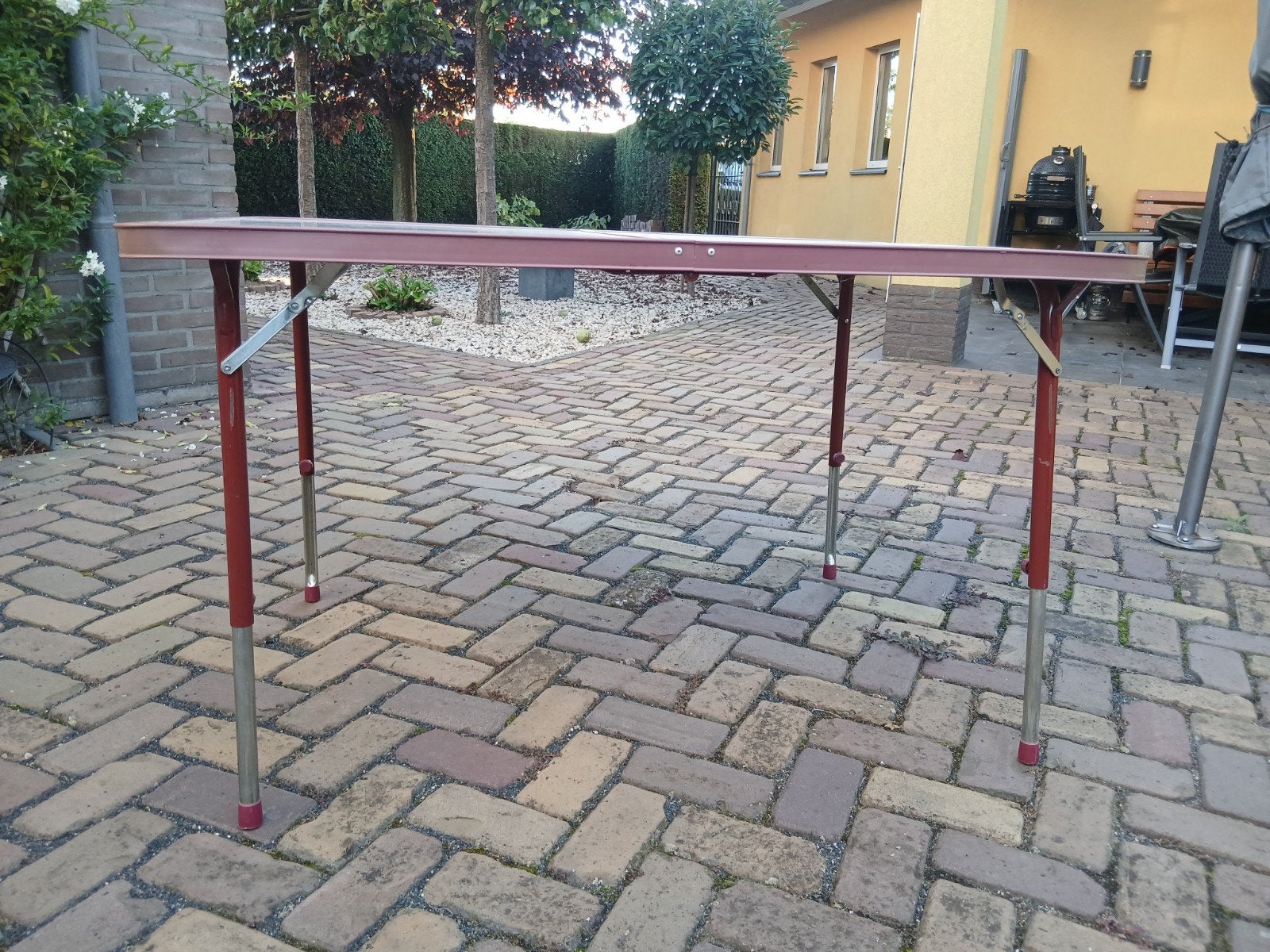 Inklapbare campingtafel met stelpoten - 120x80 cm, Ophalen, Gebruikt
