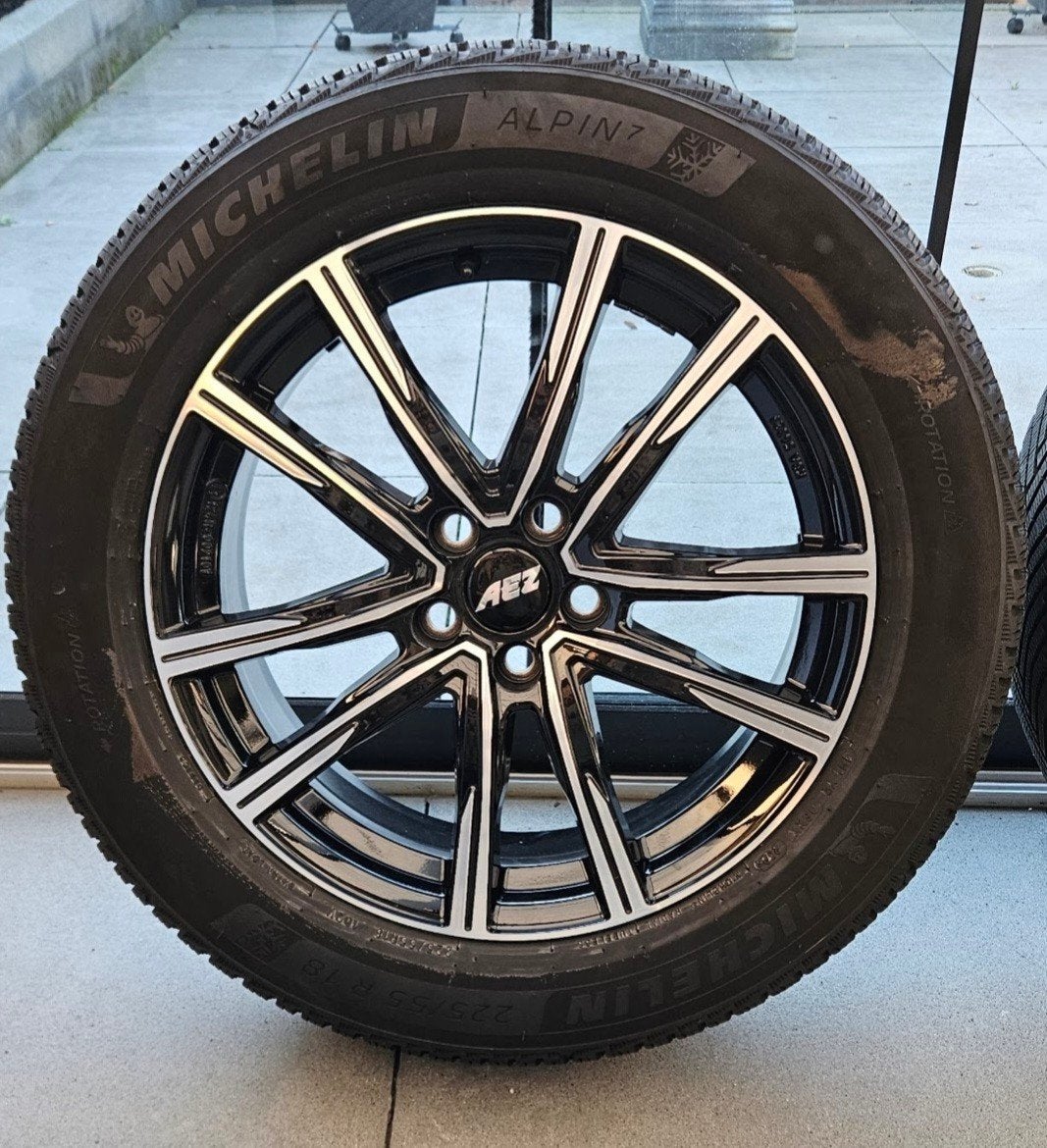 Winterbanden Michelin Alpin 7  met Velgen - Z.G., Ophalen, Gebruikt, Banden en Velgen, 17 inch
