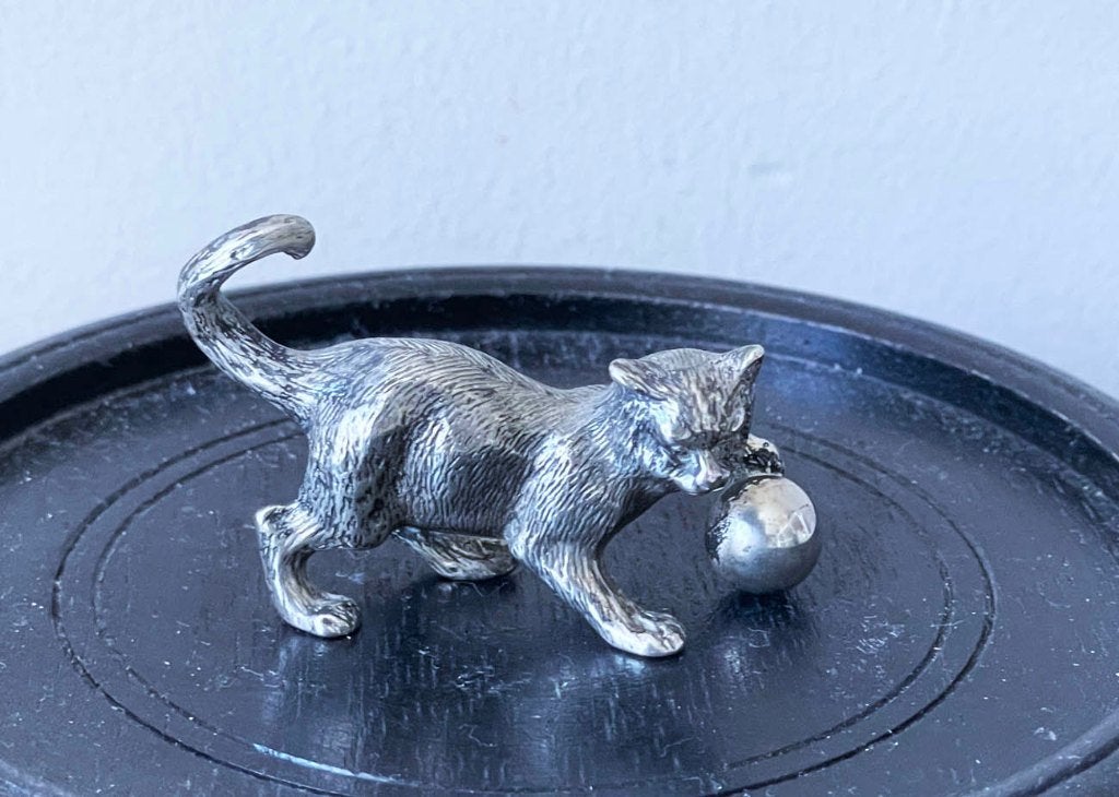 Miniatuur Zilver Katje, Fratelli Menegatti  Italie, Antiek en Kunst, Ophalen of Verzenden, Zilver