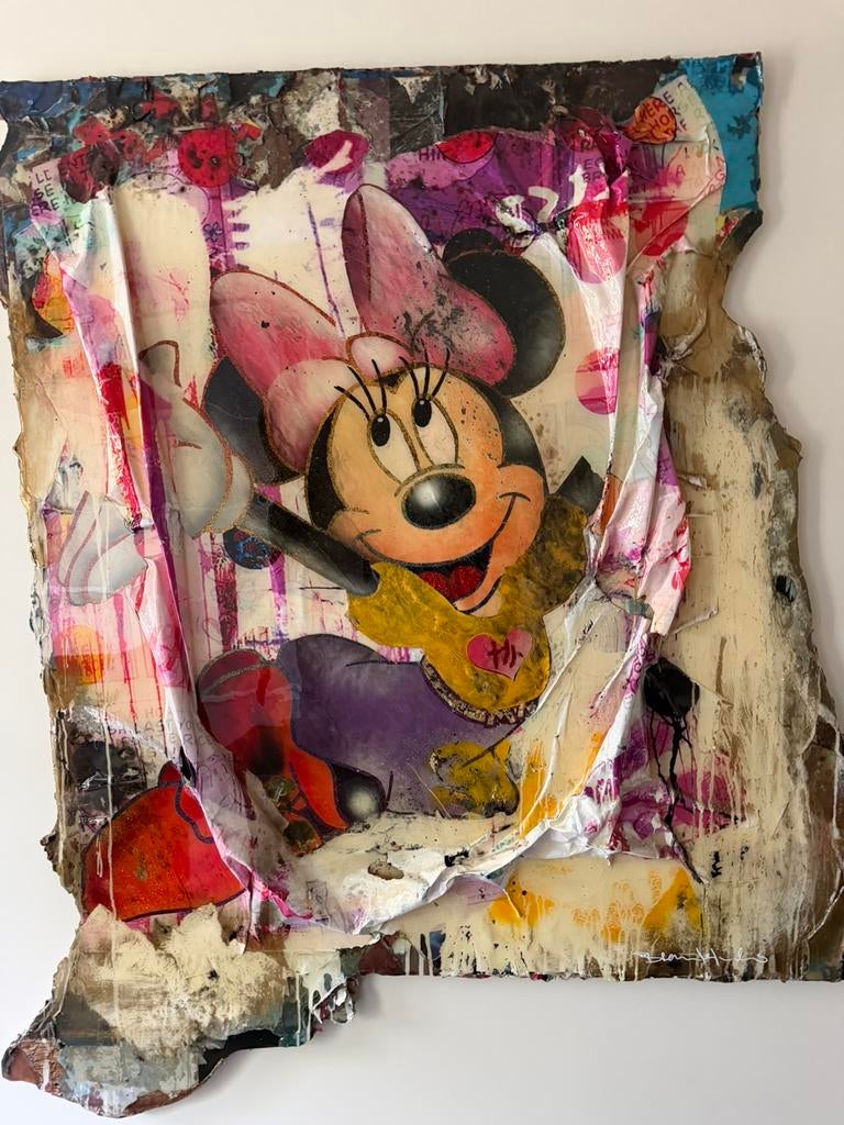 Bram reijnders zeer mooi kunstwerk van mini mouse, Antiek en Kunst, Ophalen of Verzenden