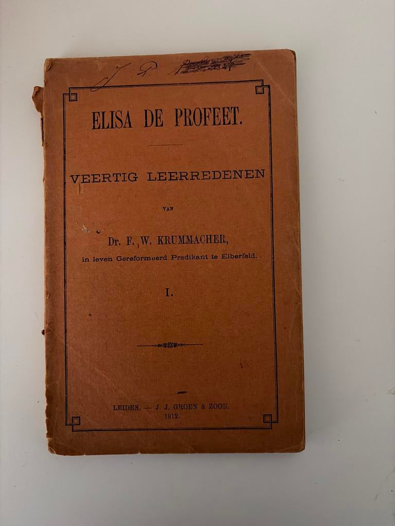 Elisa de Profeet: Veertig Leerredenen - Dr. F.W. Krummacher, Ophalen of Verzenden, Gelezen, Christendom | Protestants