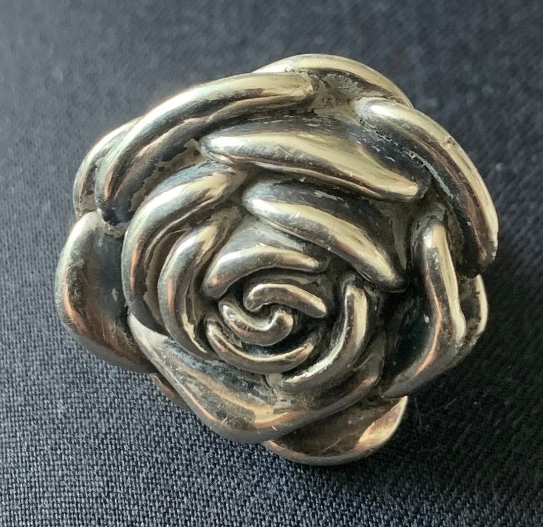 Zilveren ring met roos design, 18 tot 19, Gebruikt, Ophalen of Verzenden, Dame of Heer