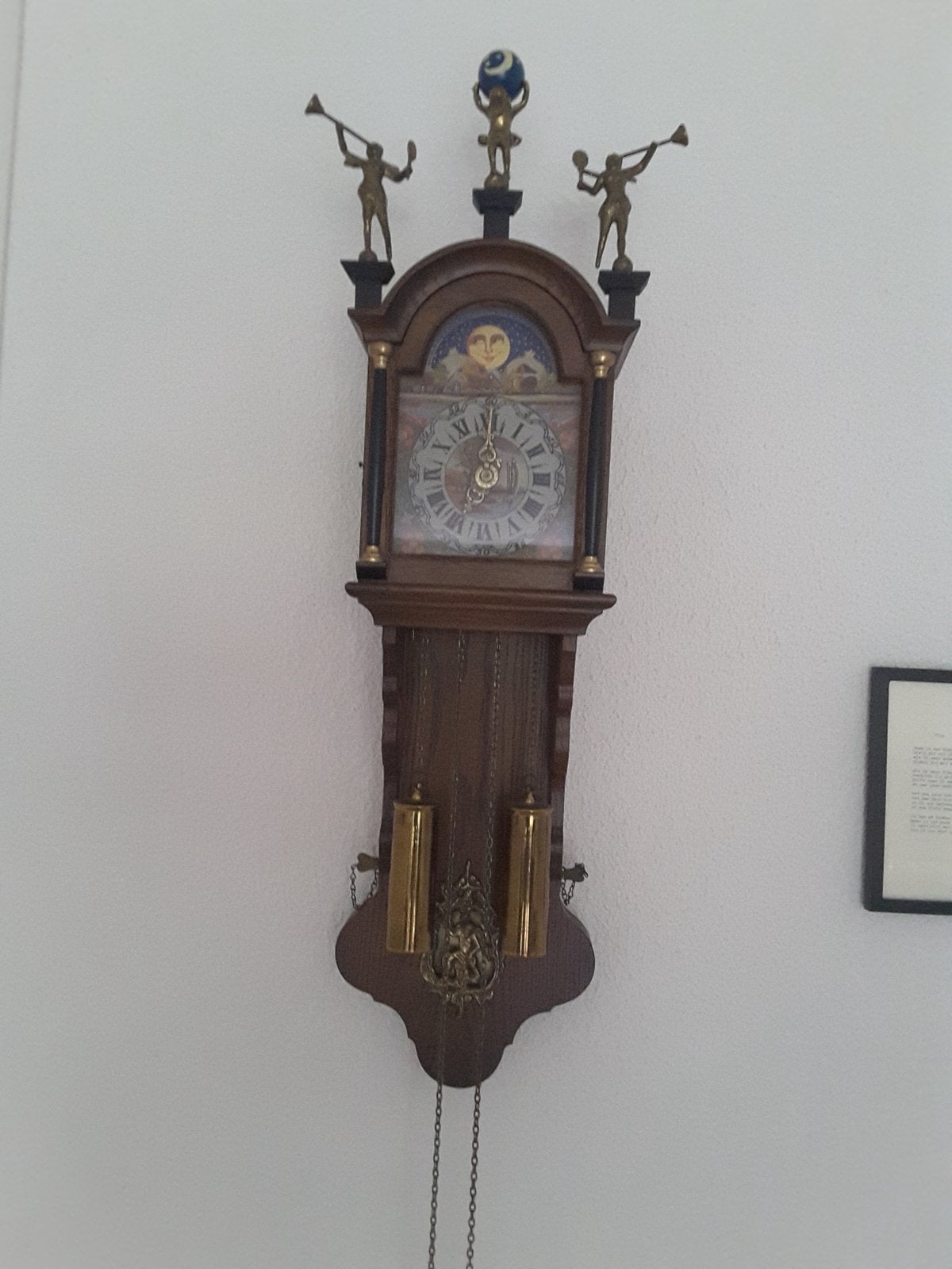 antieke Friese staartklok, Ophalen