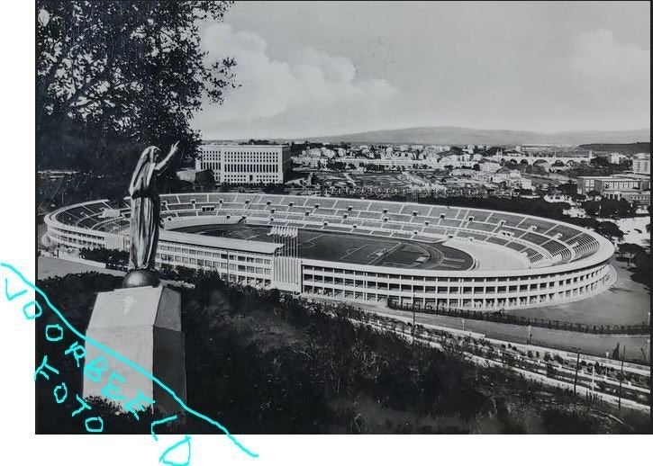 Roma Stadion van voetbal club AS Roma & SS Lazio in 1954, Verzenden, Voor 1920, Gelopen, Frankrijk